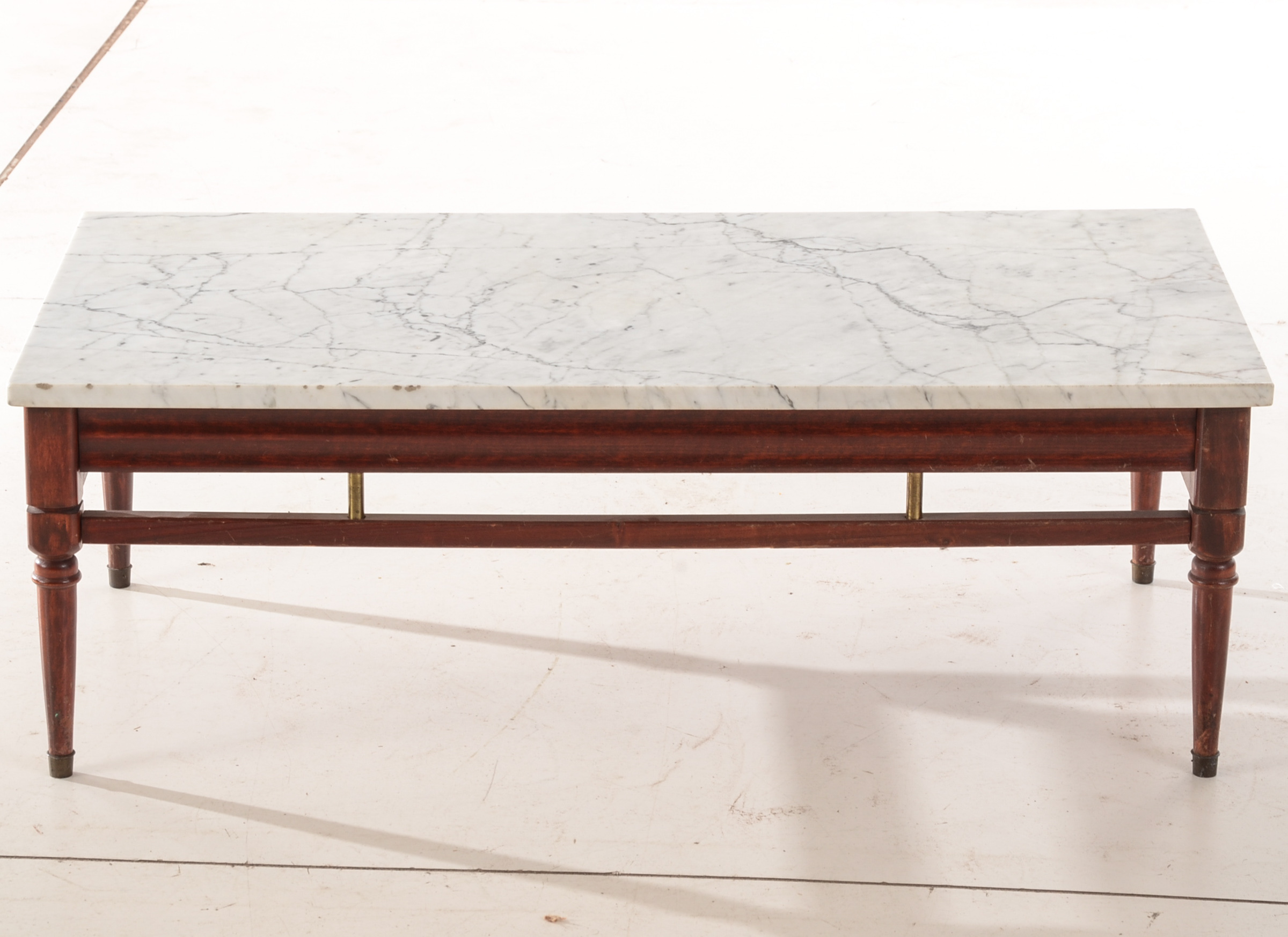 Marble and Mahogany Finished Coffee Table