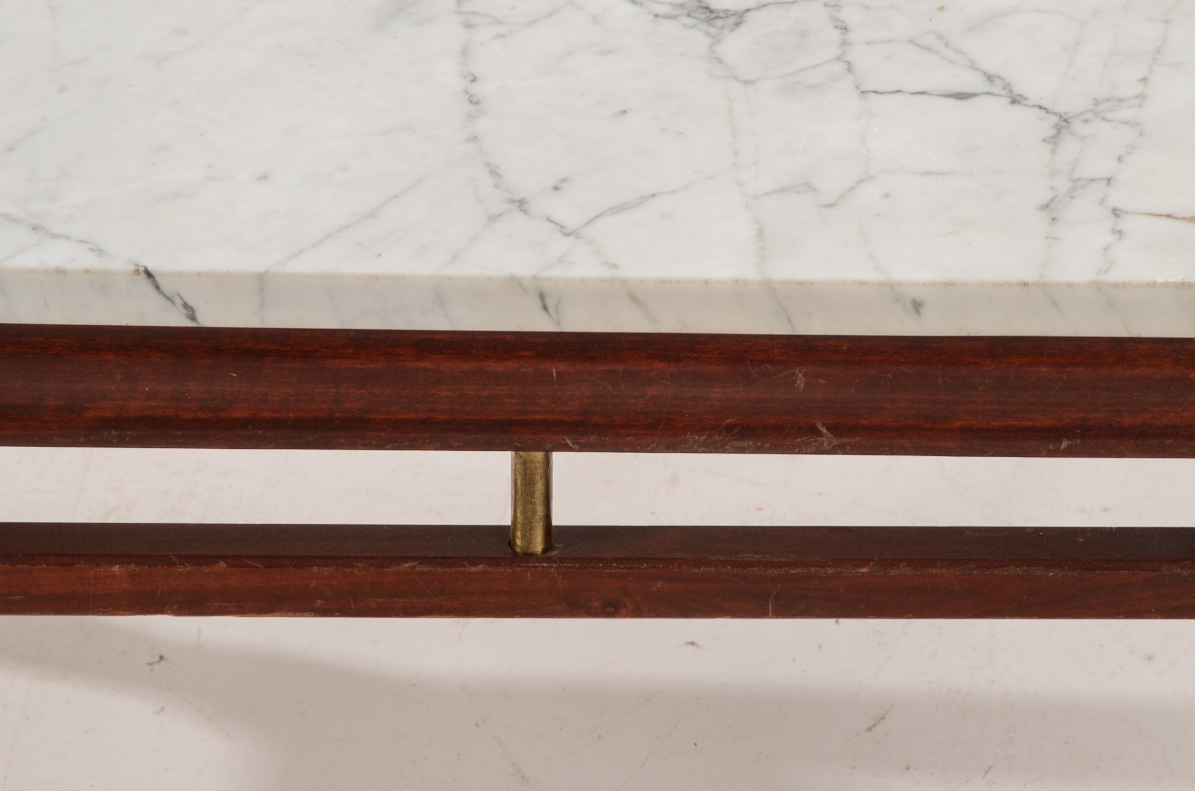 Marble and Mahogany Finished Coffee Table