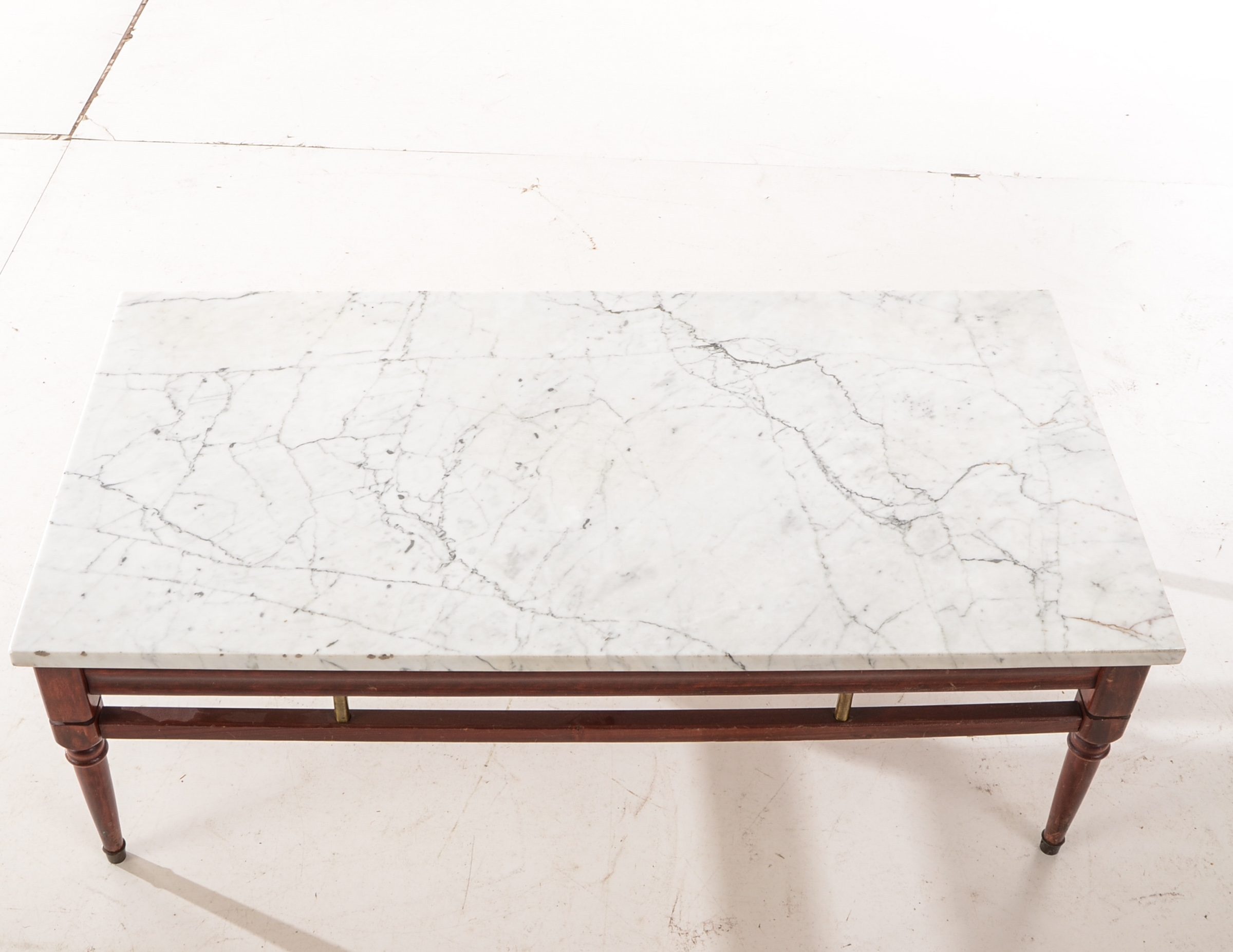 Marble and Mahogany Finished Coffee Table