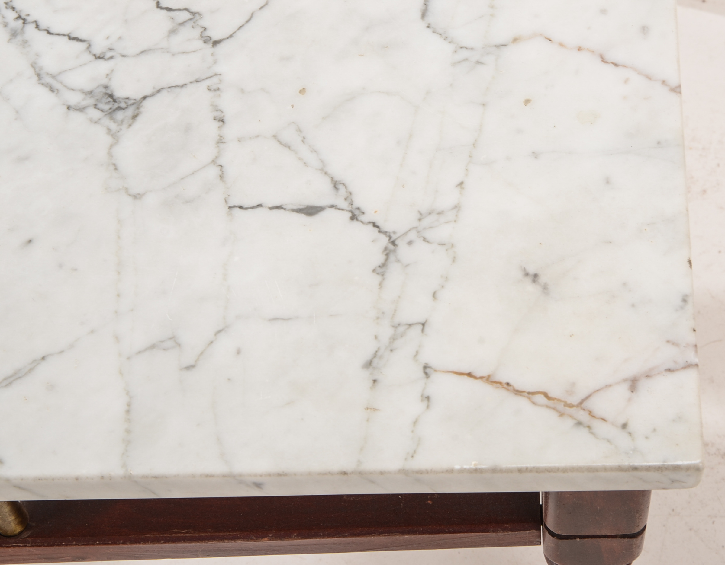 Marble and Mahogany Finished Coffee Table