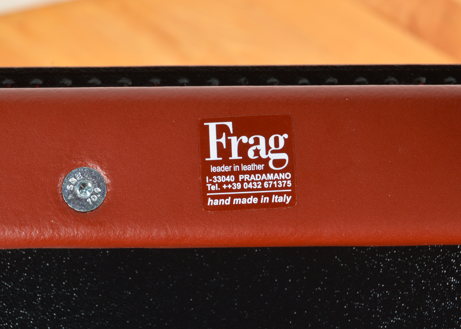 Frag Contemporary Italian Leather Dining Chairs in Dark Orange