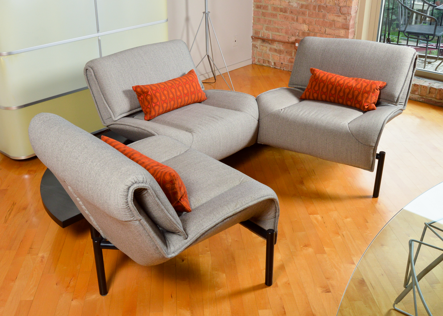 Convertible Sofa in the Style of Vico Magistretti's Veranda 3 Design for Cassina