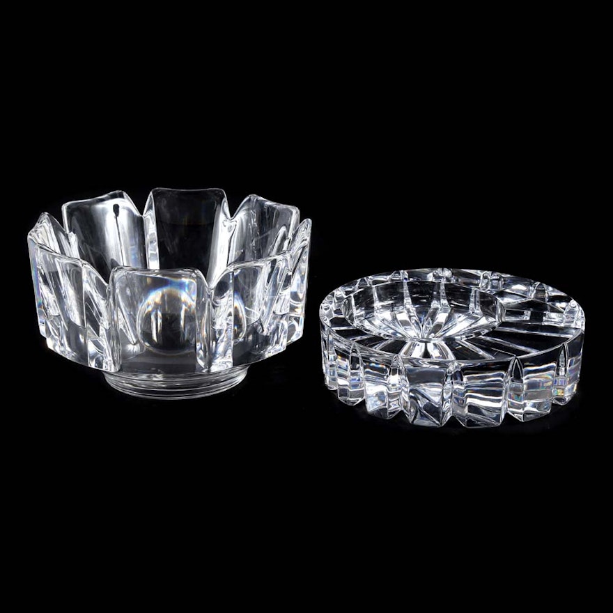 Orrefors Crystal Bowl with Crystal Ash Receiver