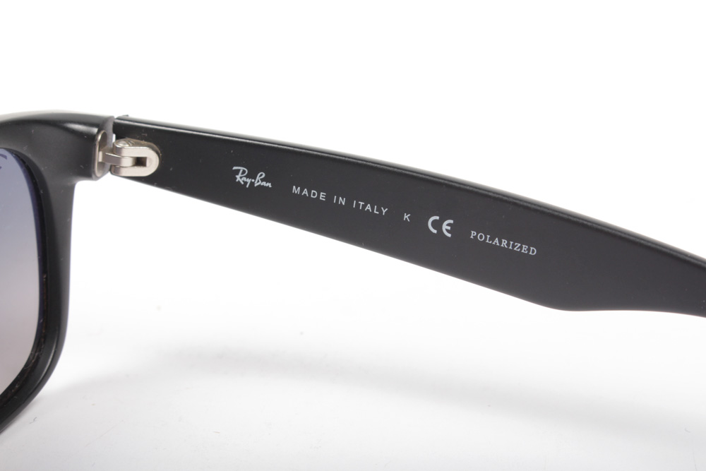 Ray-Ban Polarized New Wayfarer Matte Black Sunglasses, Made in Italy