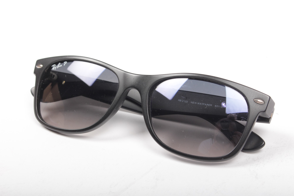 Ray-Ban Polarized New Wayfarer Matte Black Sunglasses, Made in Italy