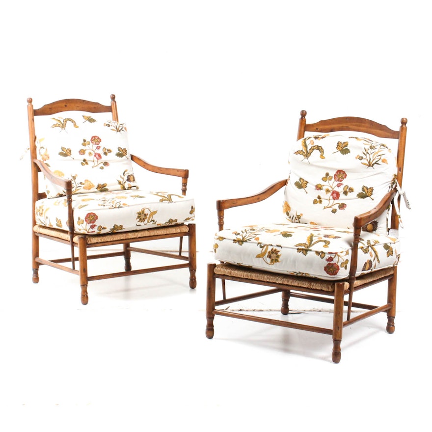 Pair of French Provincial Style Ladderback Armchairs