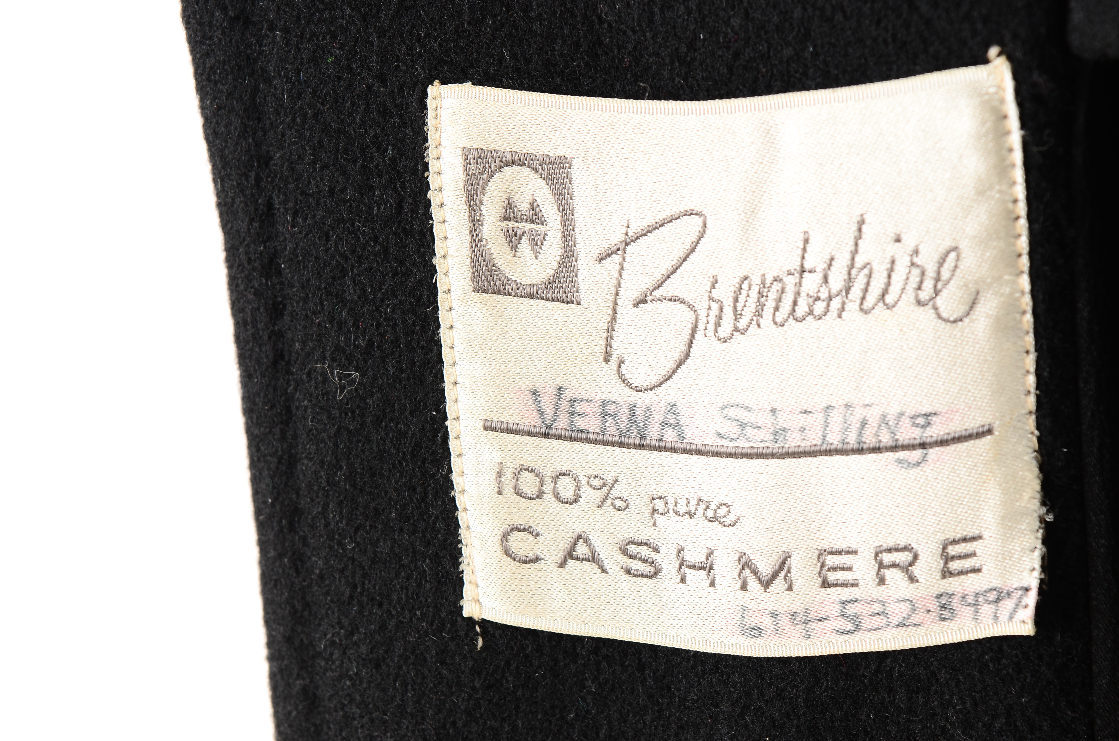 Women's Vintage Brentshire Black Cashmere Coat