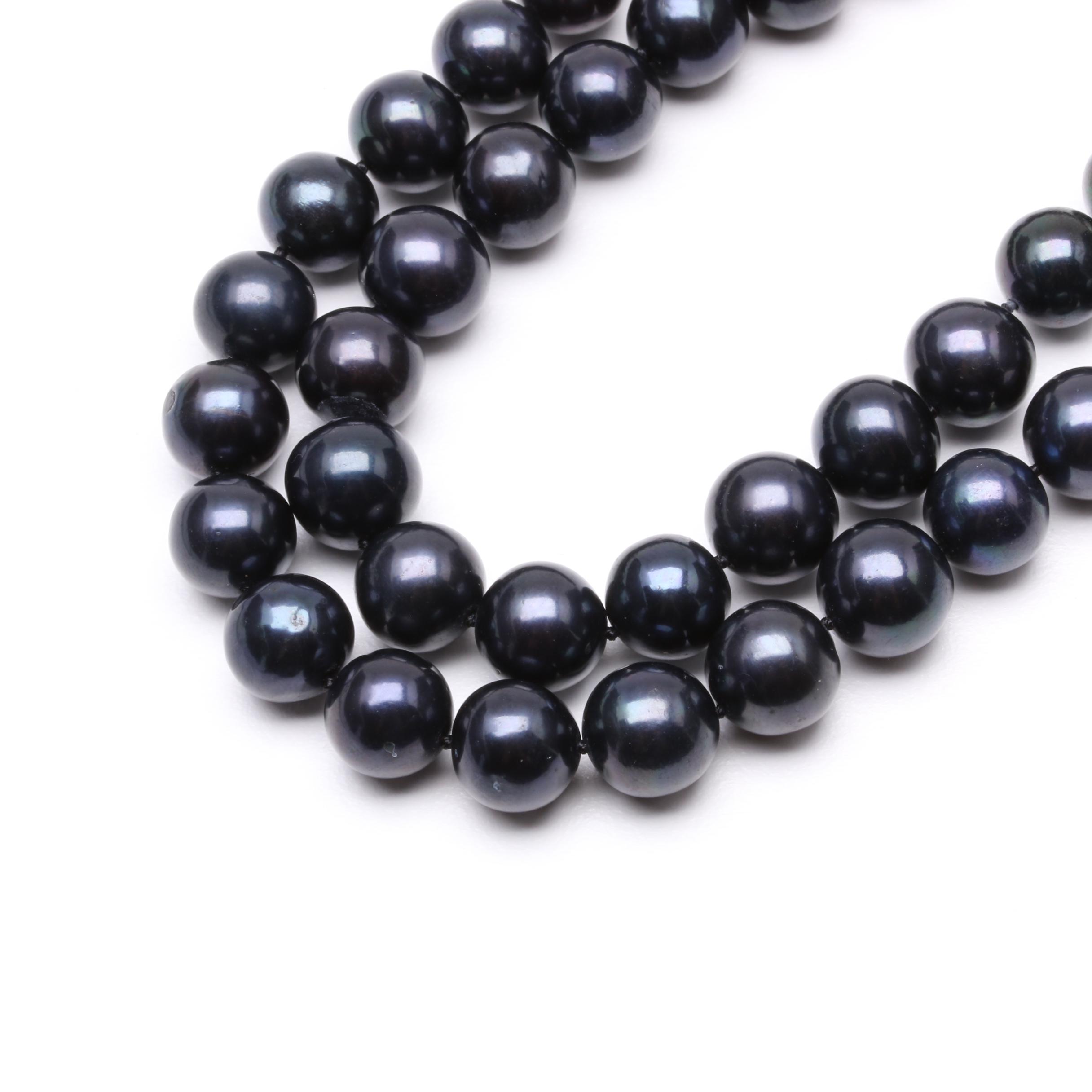 Sterling Silver Necklaces with Tanzanite, Cultured Pearl, and Cubic Zirconia