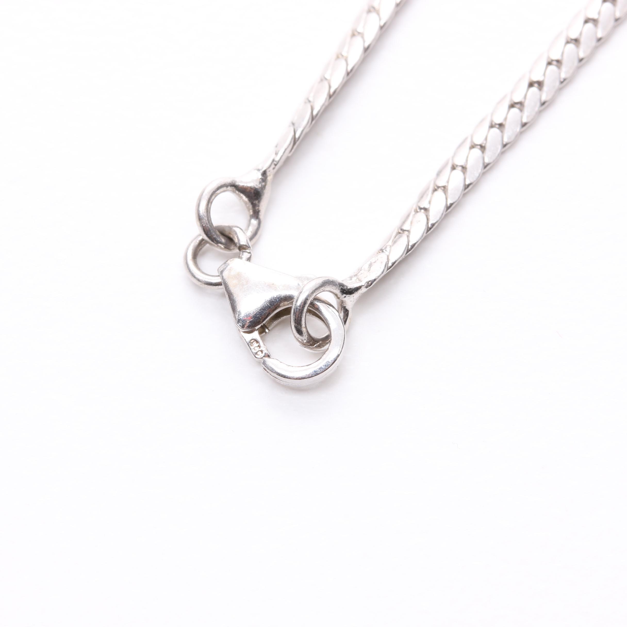 Sterling Silver Necklaces with Tanzanite, Cultured Pearl, and Cubic Zirconia