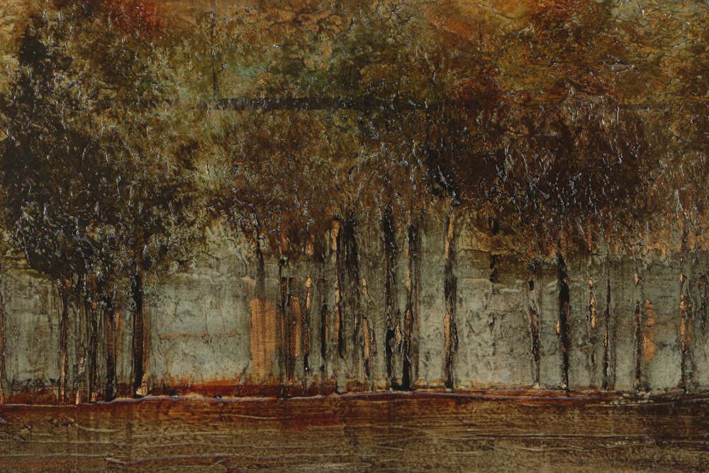 Dina Lowery Mixed Media Painting on Canvas "Linear Scapes"