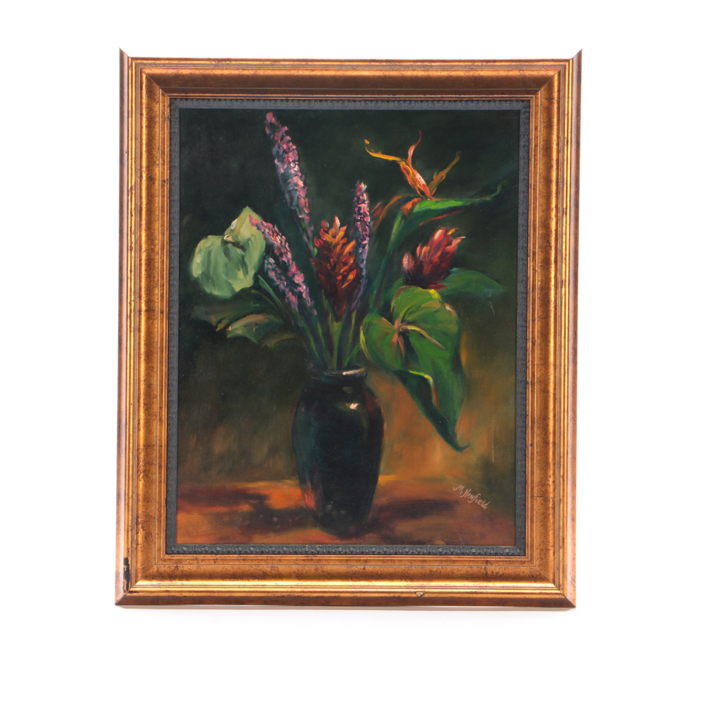 Martha Newfield Oil Painting on Canvas "Bird of Paradise"