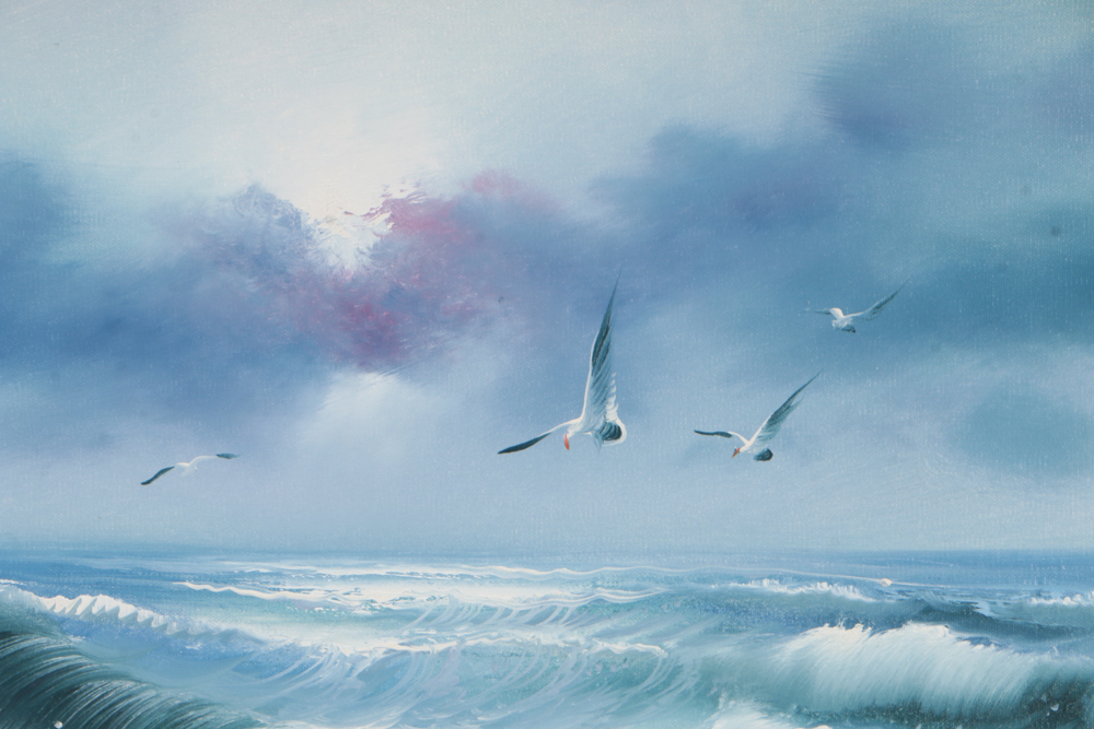 John Swan Oil Painting on Canvas of Seascape
