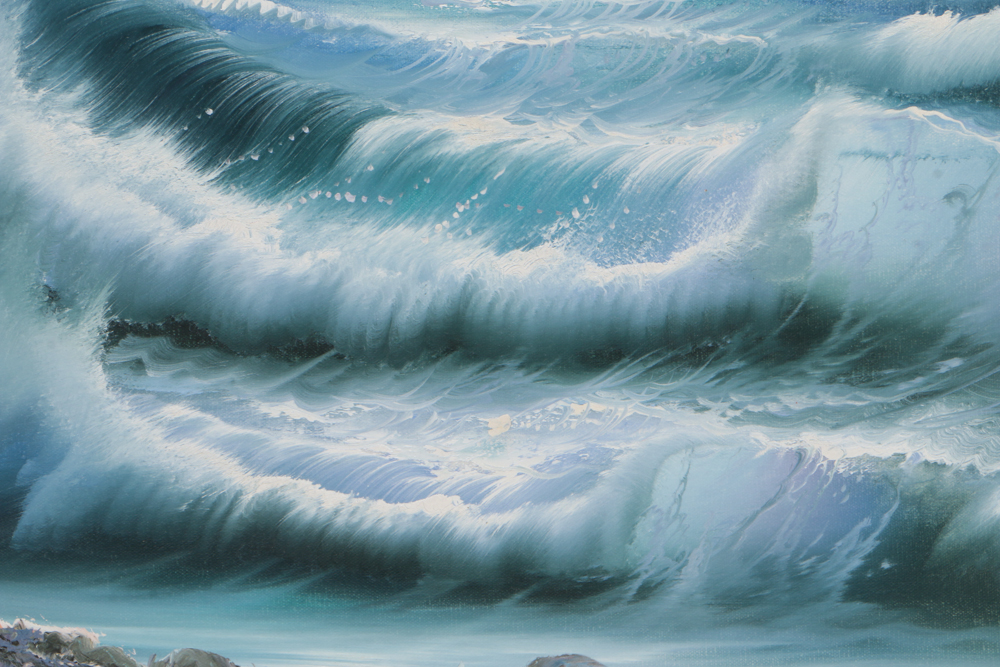 John Swan Oil Painting on Canvas of Seascape
