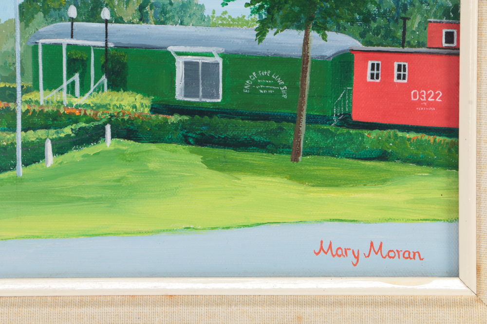 Mary Moran Oil Painting on Canvas of Naples Train Depot