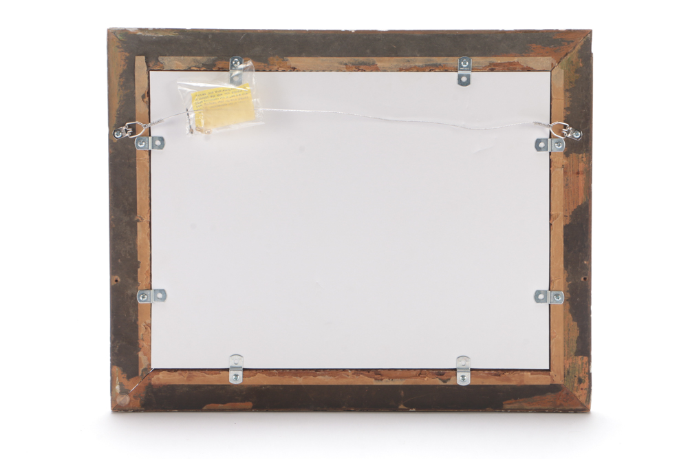 Antique Oil Painting on Board of Three Hunting Dogs