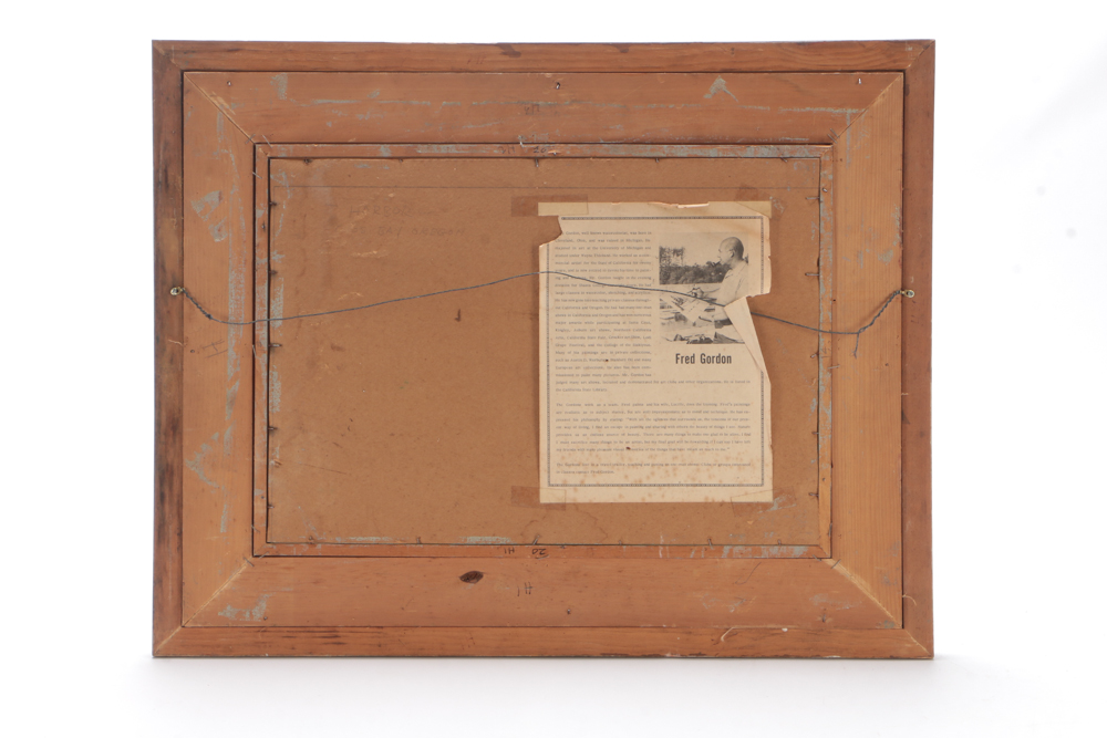 Fred Gordon Originla Watercolor Painting of Boats at Pier