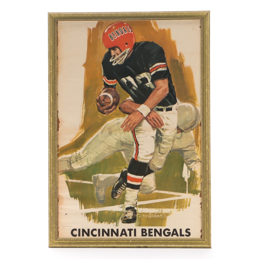 1968 Cincinnati Bengals Inaugural AFL Framed Poster