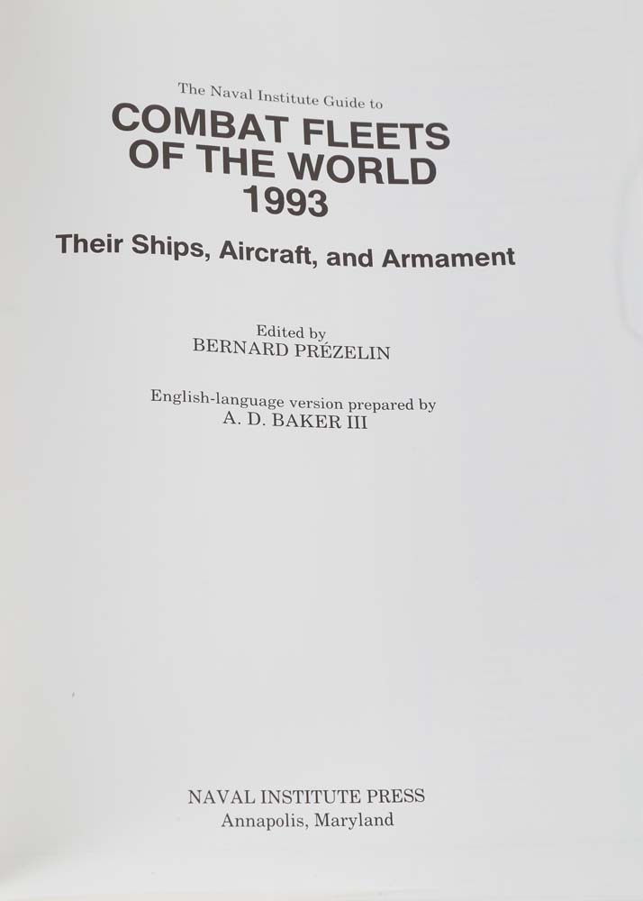 Naval Institute Guide to Combat Fleets Books