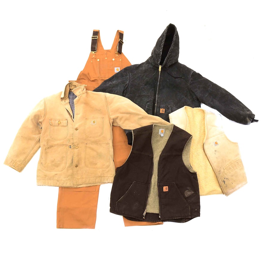 Five-Pieces of Carhartt Canvas Work Clothes