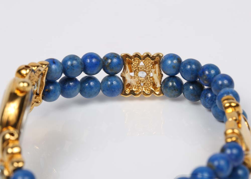 Lapis Lazuli Lucoral Diamond Quartz Watch