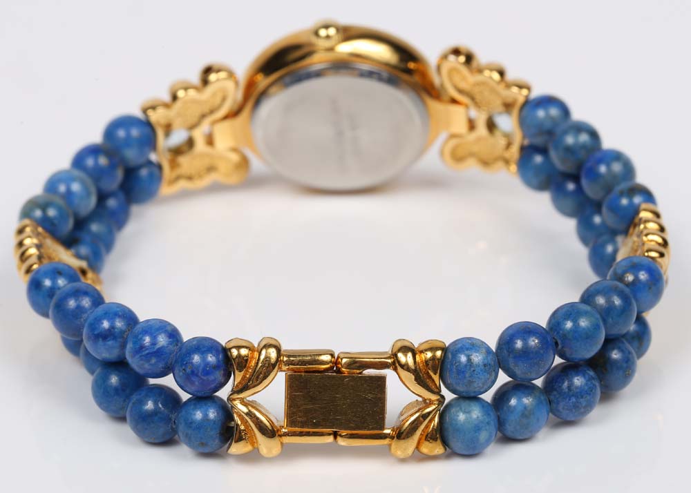 Lapis Lazuli Lucoral Diamond Quartz Watch