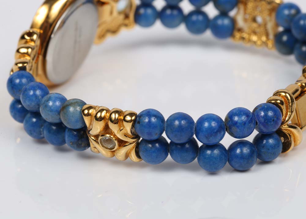 Lapis Lazuli Lucoral Diamond Quartz Watch