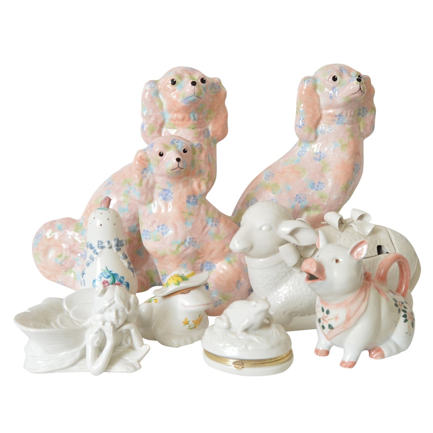 Porcelain Animal Figurines with English Spaniels