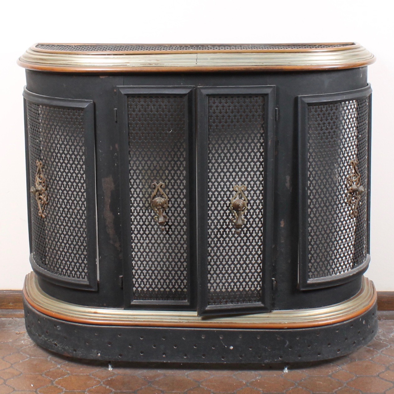 Vintage Metal Fireplace Surround