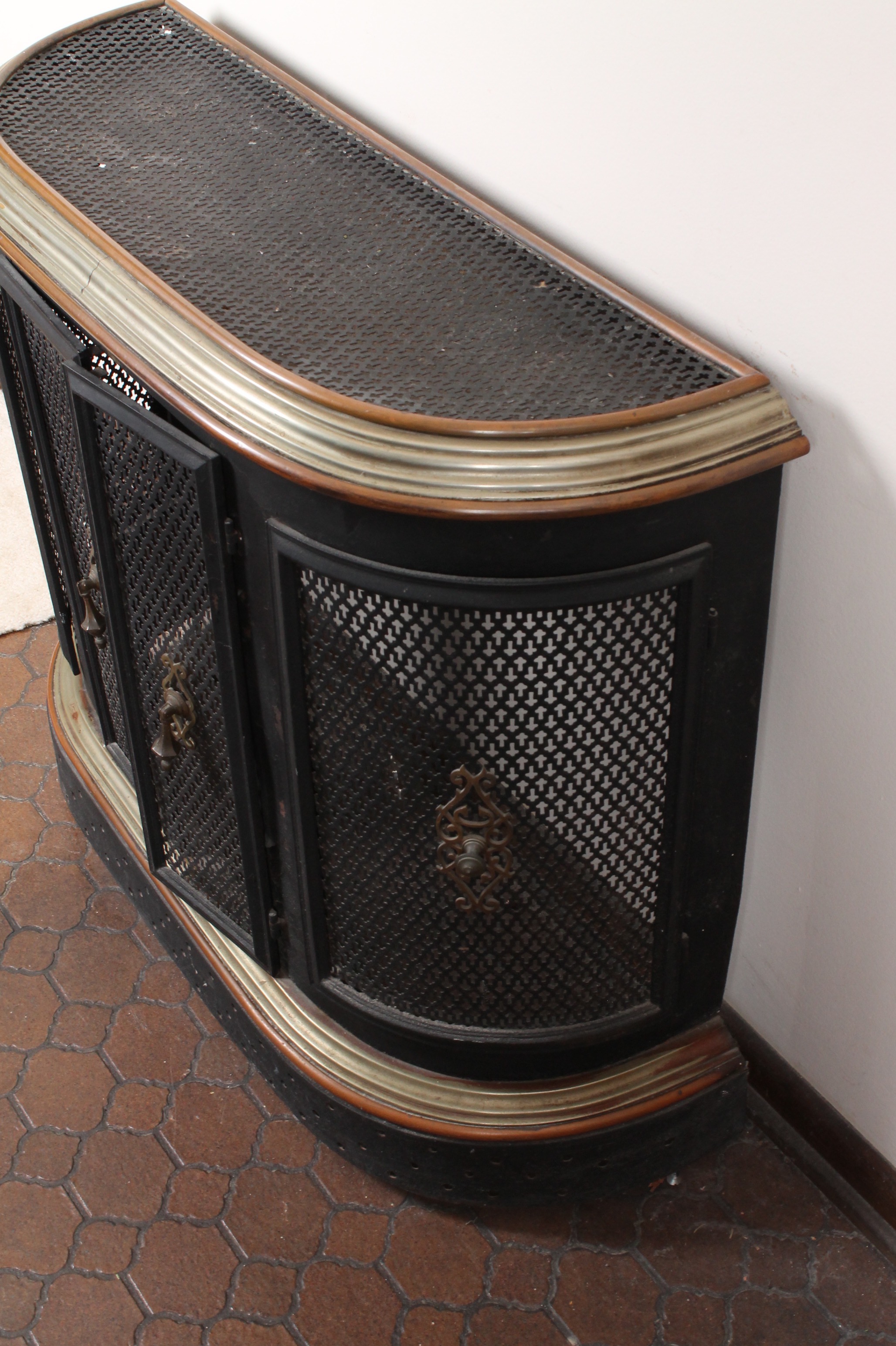Vintage Metal Fireplace Surround