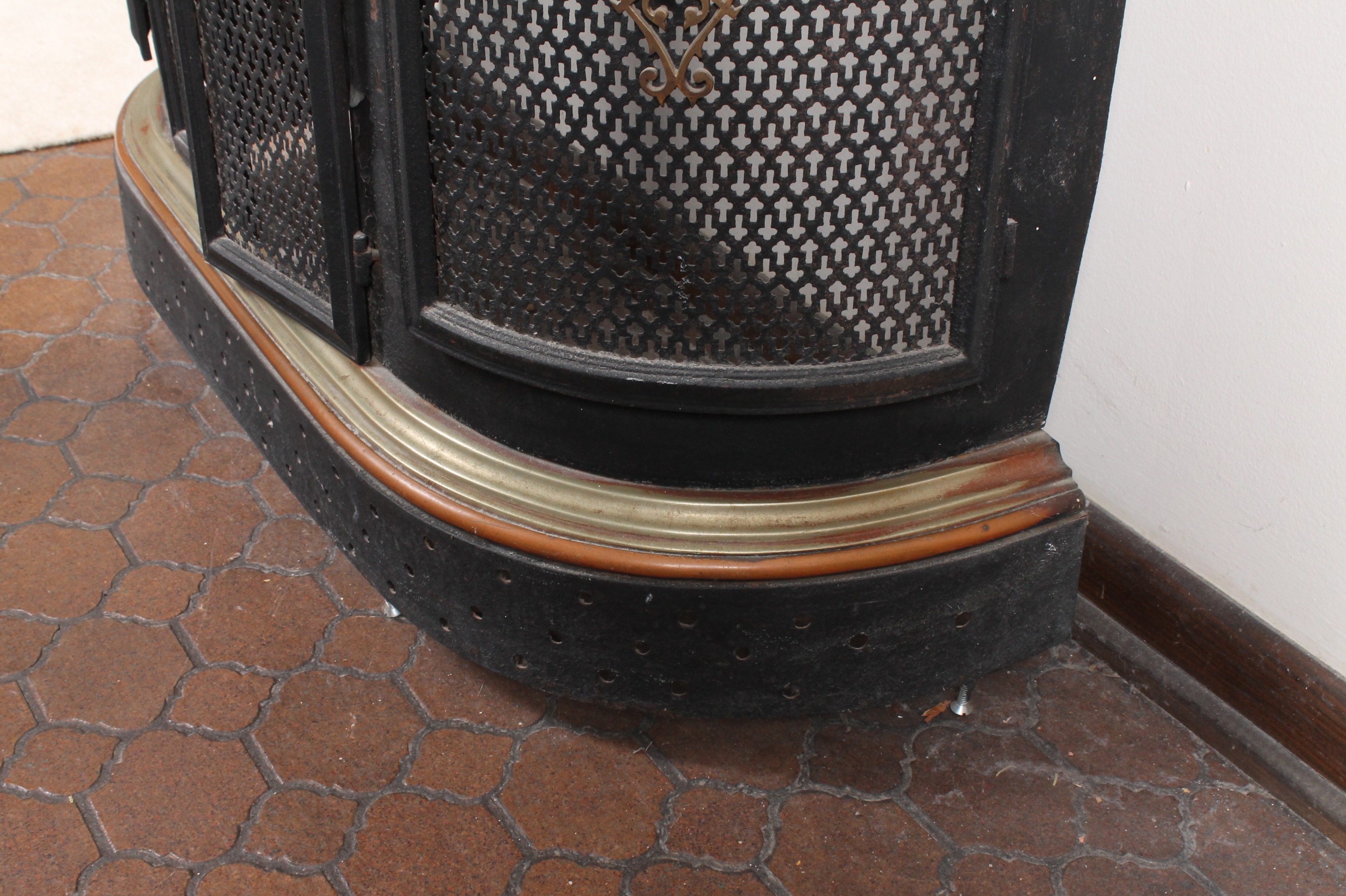 Vintage Metal Fireplace Surround