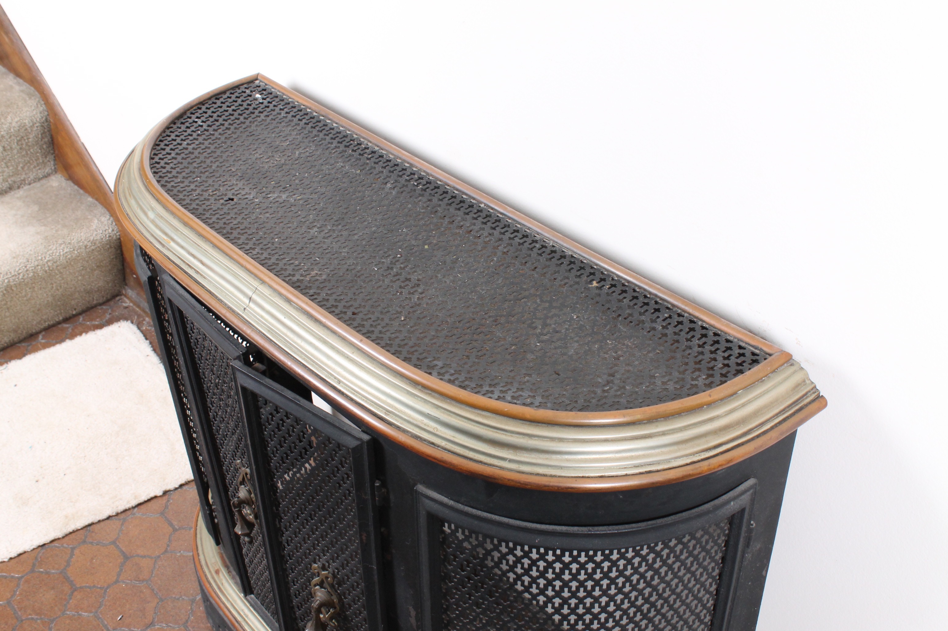 Vintage Metal Fireplace Surround