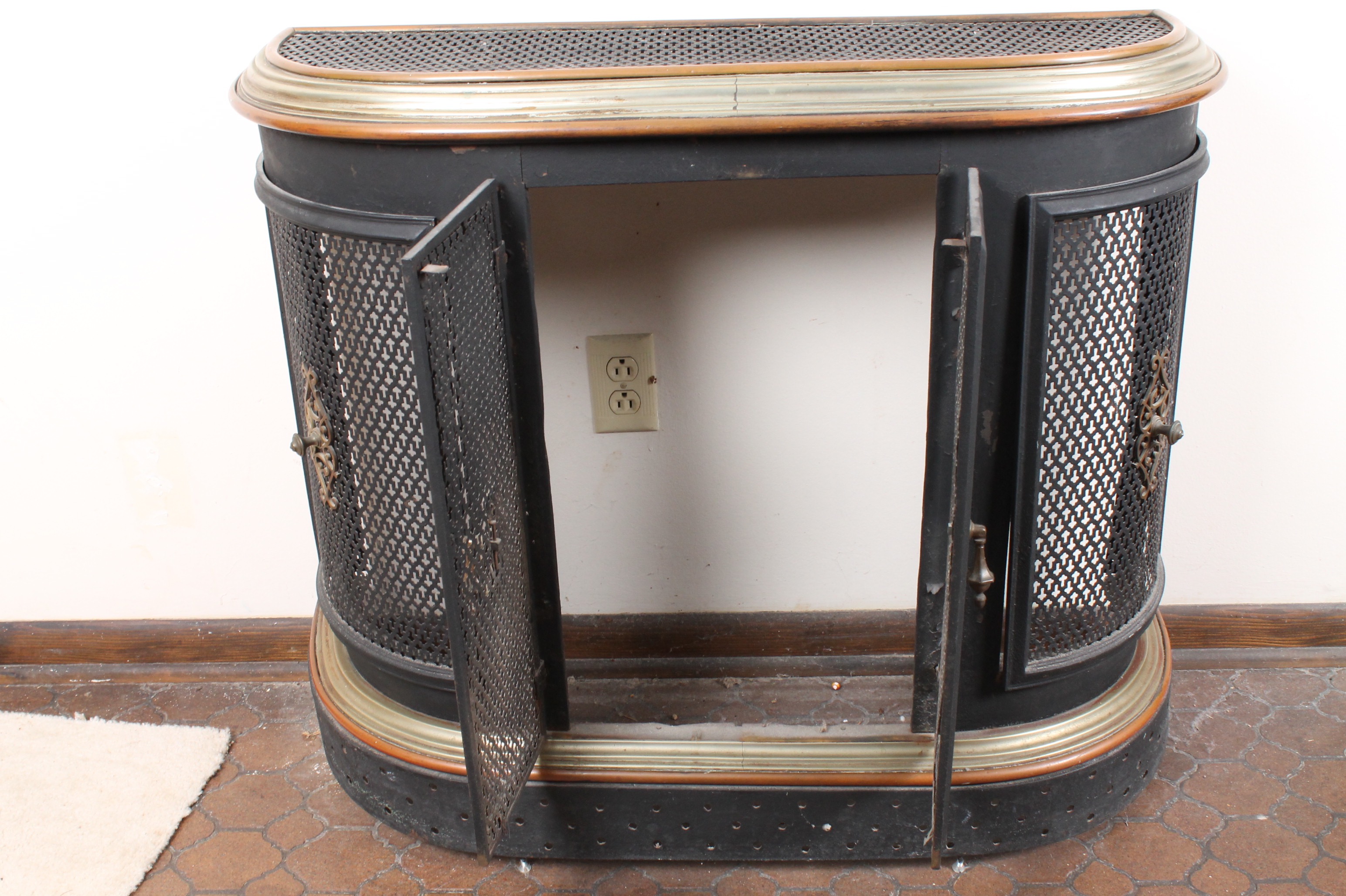 Vintage Metal Fireplace Surround