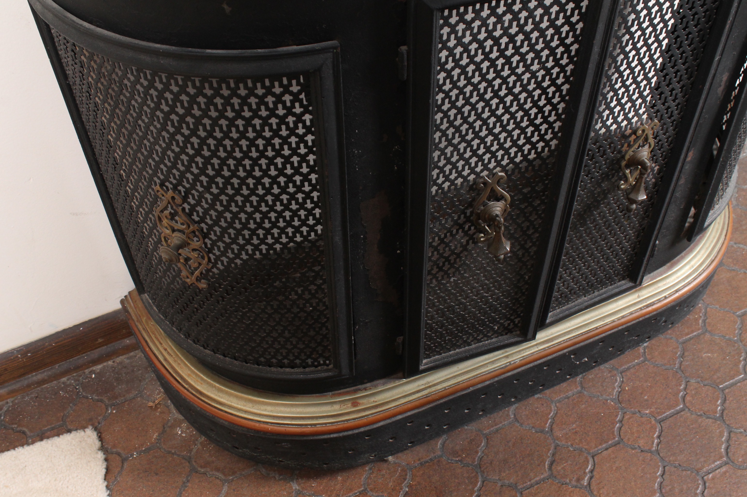 Vintage Metal Fireplace Surround