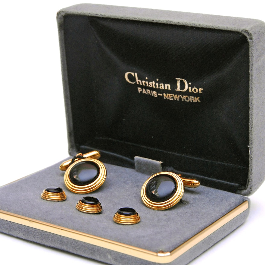 Christian Dior Cufflink And Stud Set