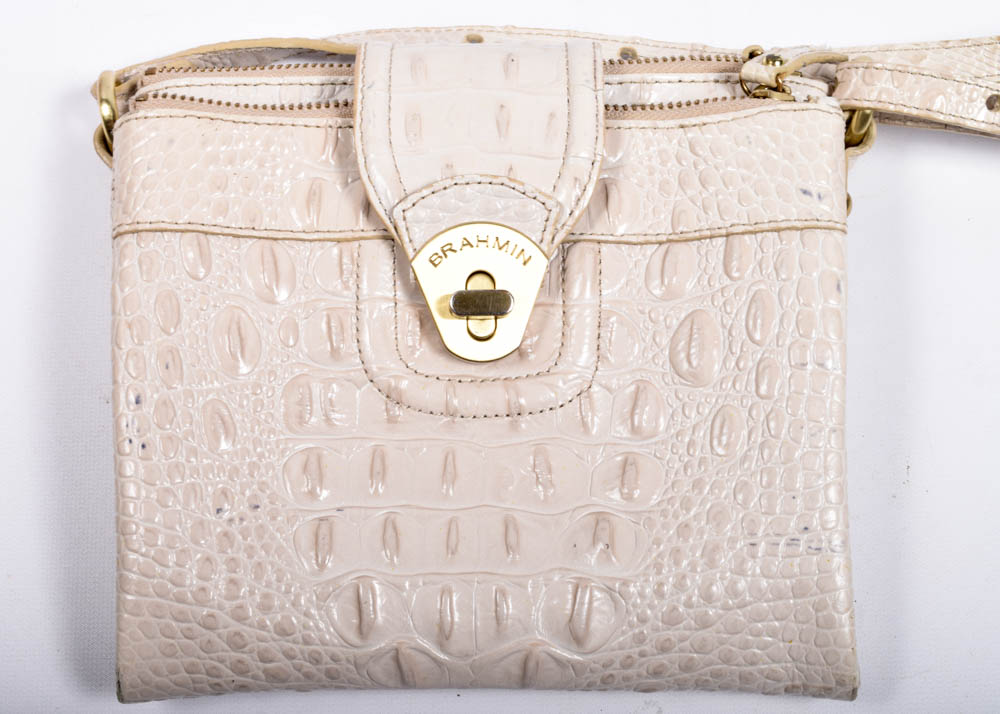 Brahmin Crocodile Embossed Leather Crossbody