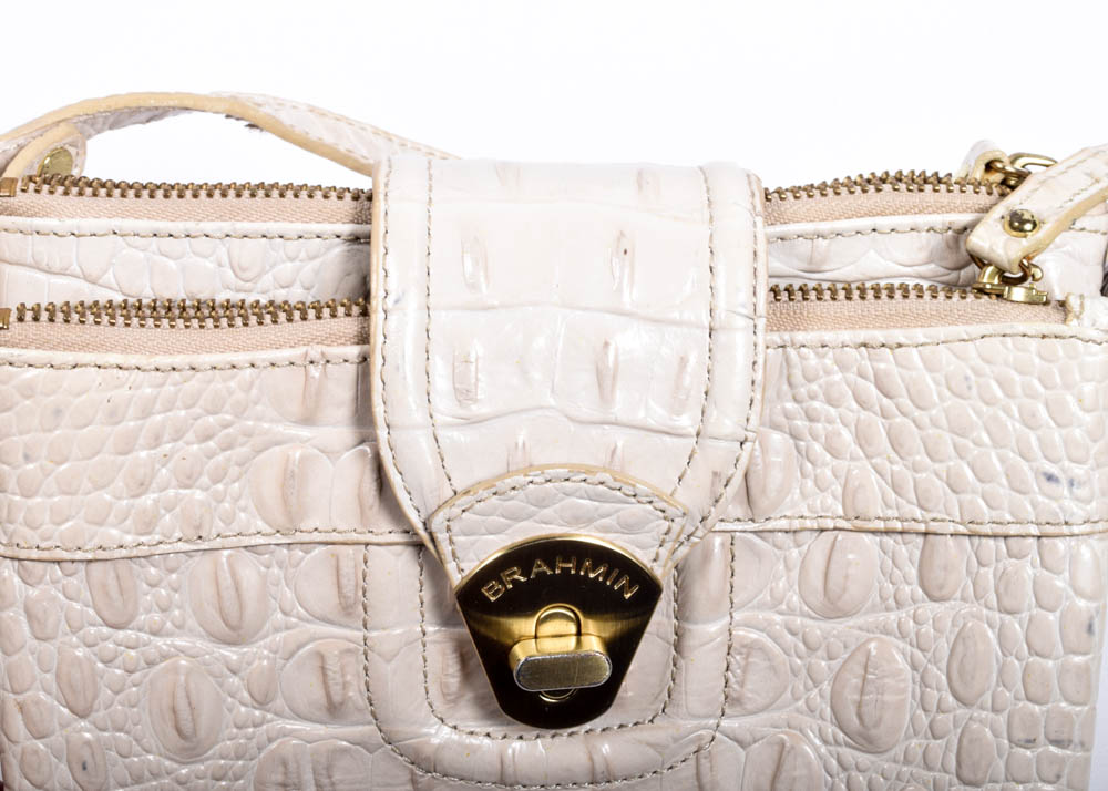 Brahmin Crocodile Embossed Leather Crossbody