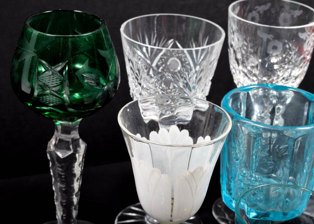 Assorted Cordial Glasses including Rogaska "Gallia"