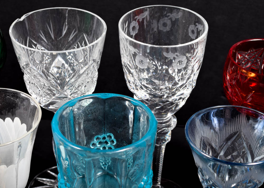 Assorted Cordial Glasses including Rogaska "Gallia"