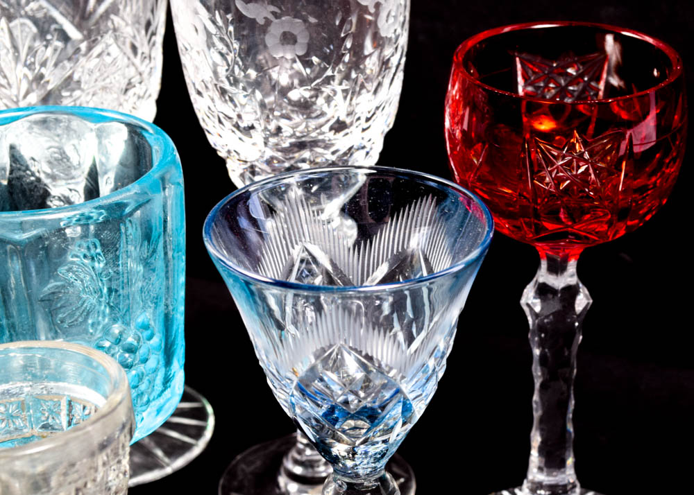 Assorted Cordial Glasses including Rogaska "Gallia"