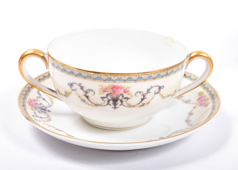 Noritake "Premier" Porcelain Bouillon Cups and Saucers