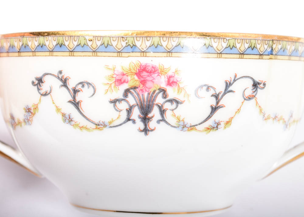 Noritake "Premier" Porcelain Bouillon Cups and Saucers