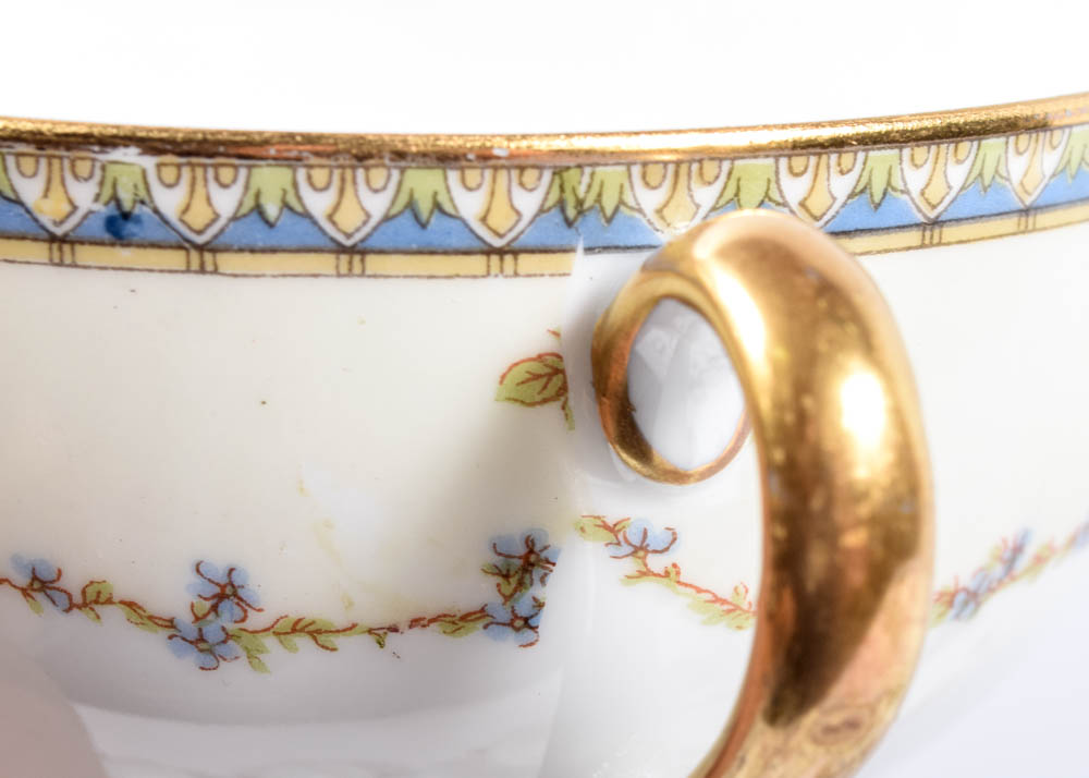 Noritake "Premier" Porcelain Bouillon Cups and Saucers