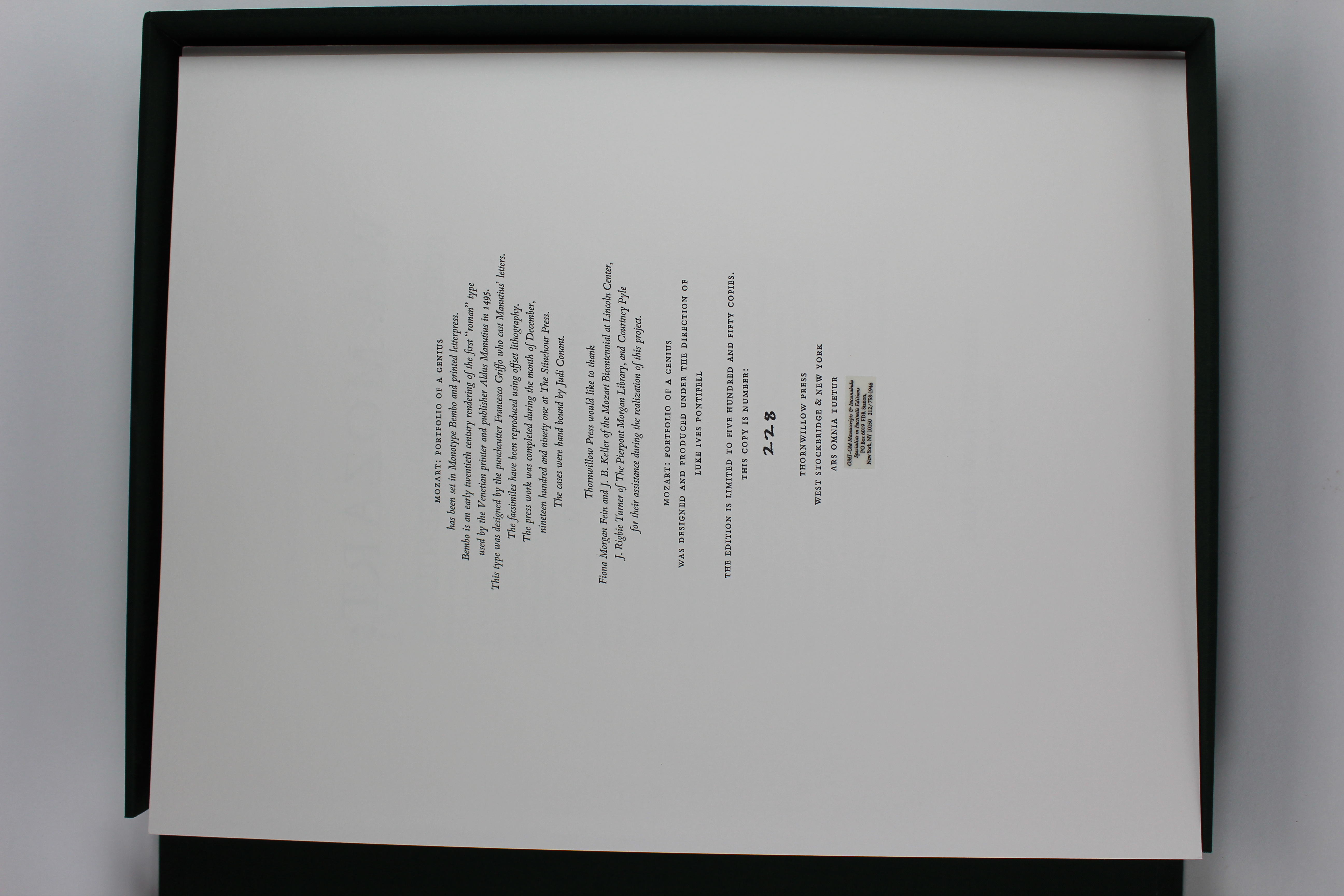 1991 "W. A. Mozart: A Portfolio of a Genius" by Neal Zaslaw