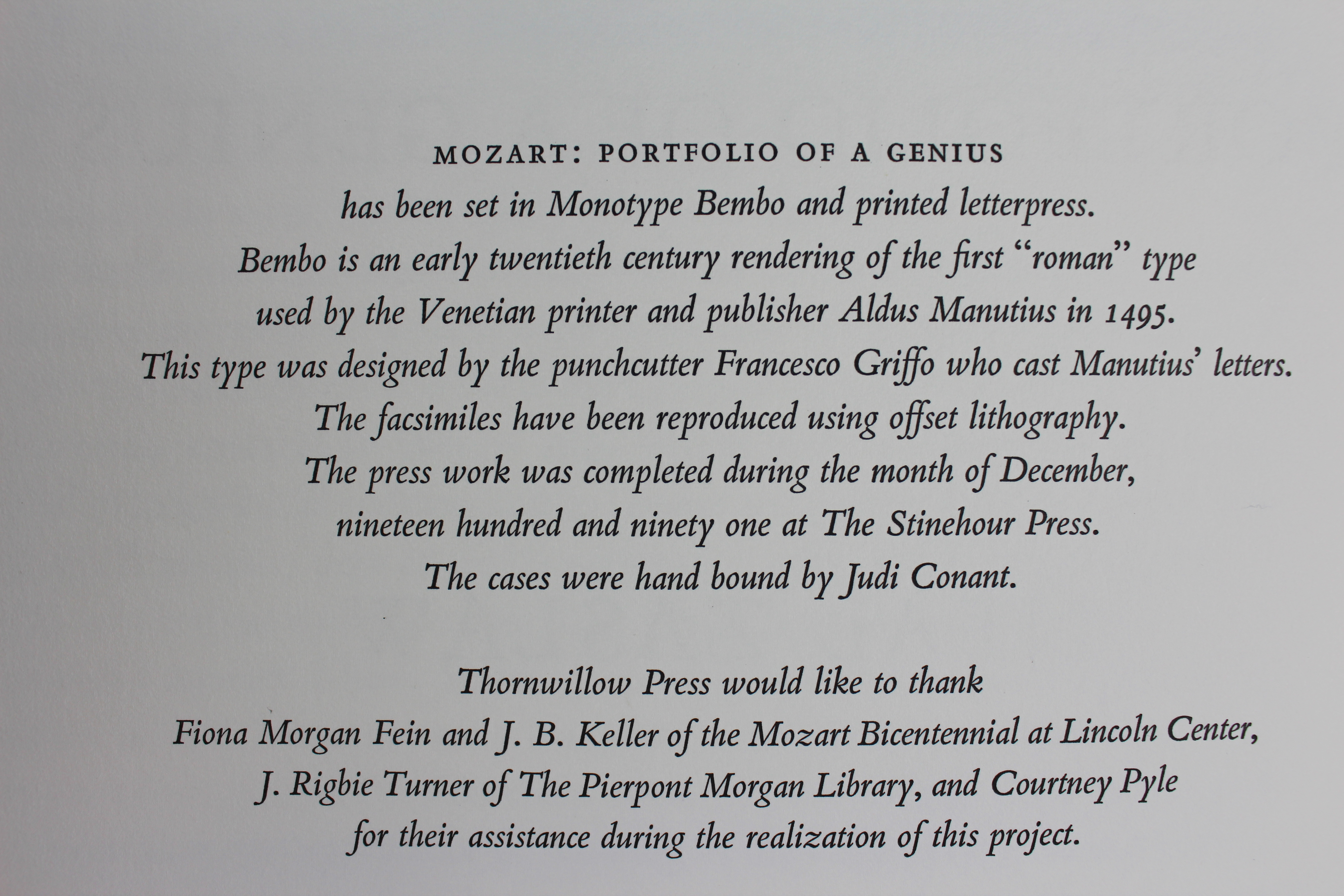 1991 "W. A. Mozart: A Portfolio of a Genius" by Neal Zaslaw