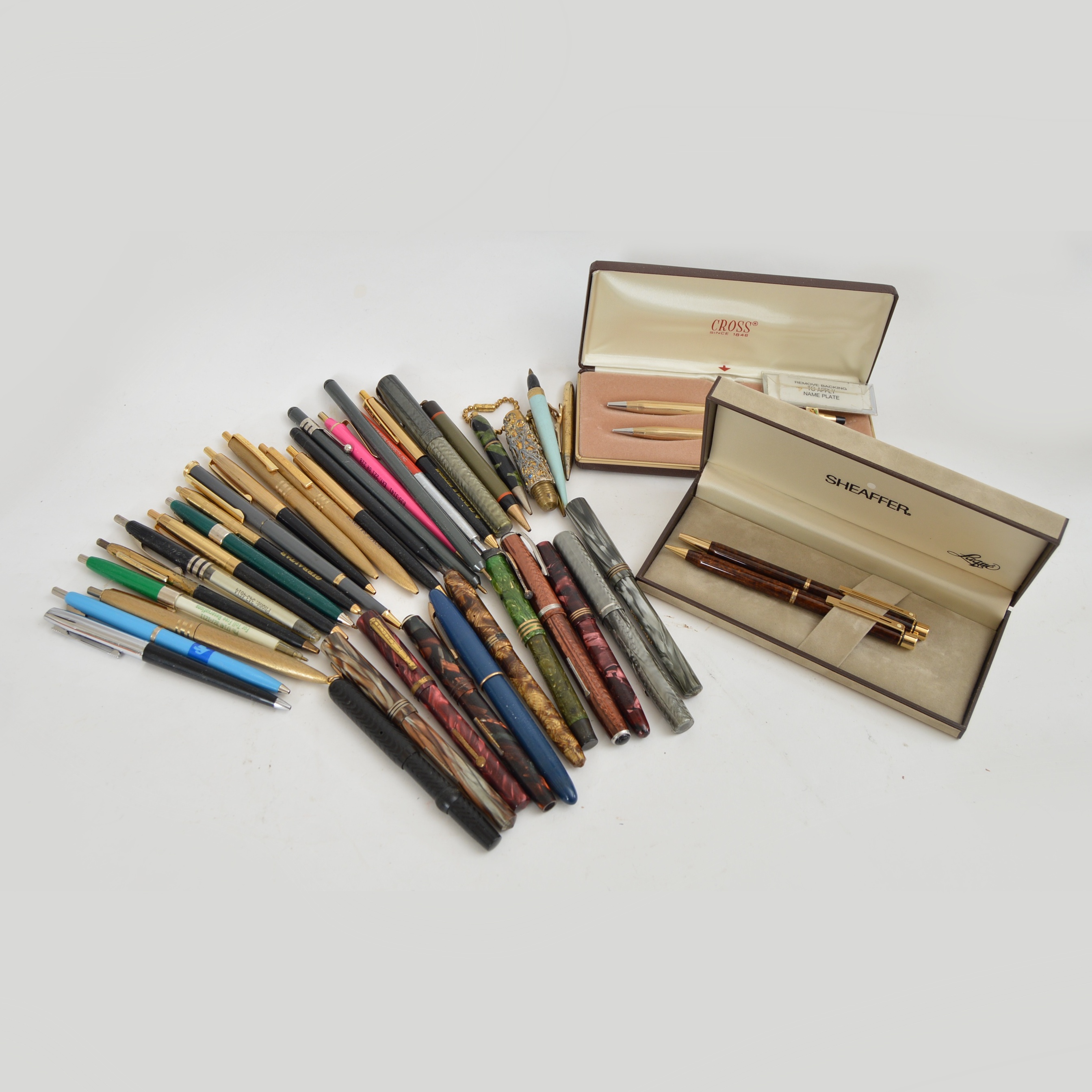 Vintage Pen and Pencil Collection with Art Deco, Cross and Shaeffer