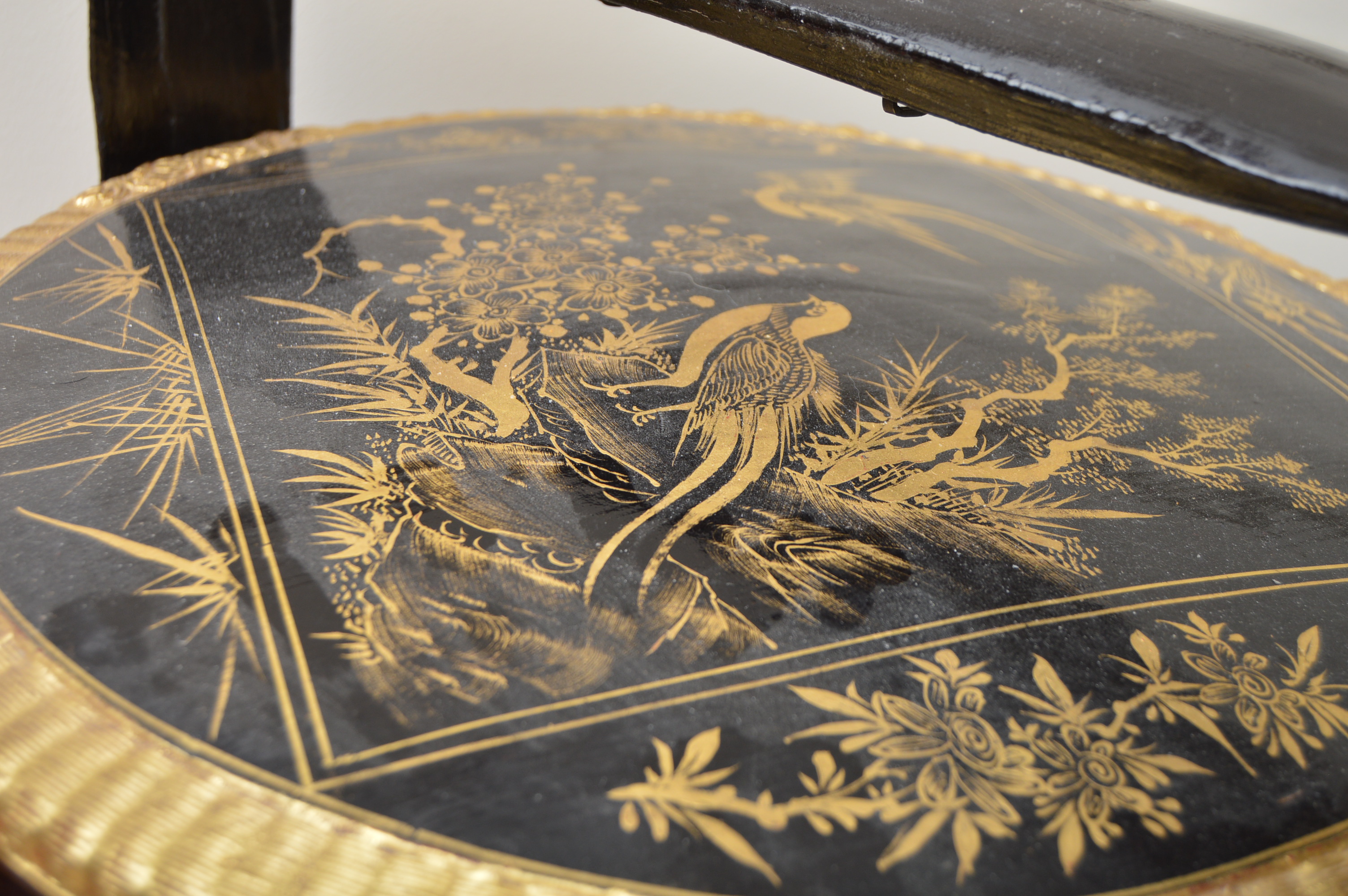 Vintage Chinese Lacquerware Rattan Stacking Wedding Basket