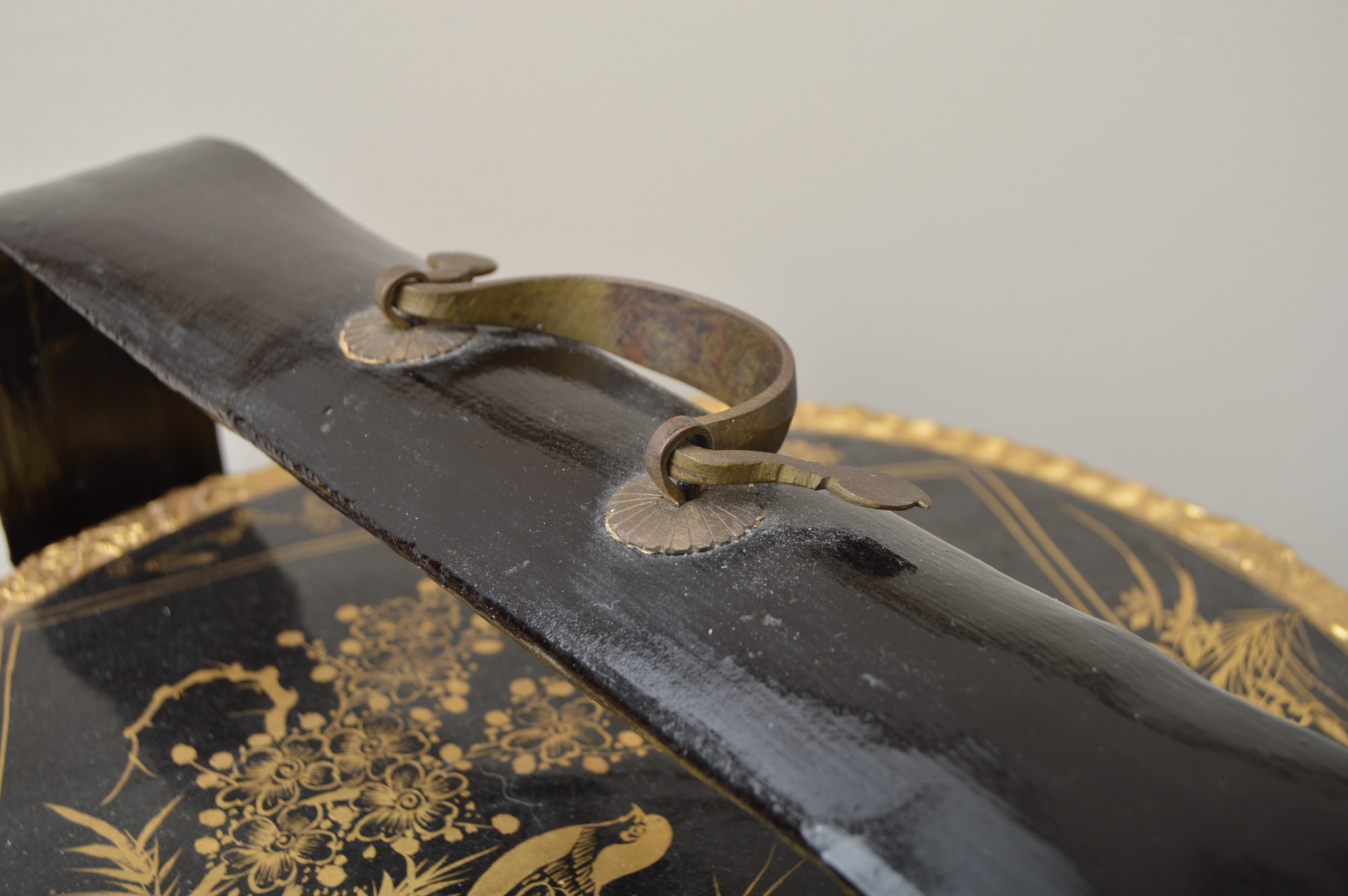 Vintage Chinese Lacquerware Rattan Stacking Wedding Basket