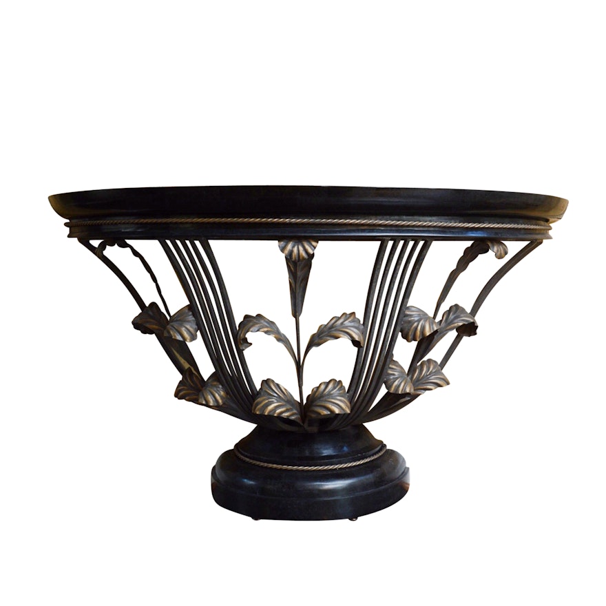 Demilune Entry Table with Black Granite Laminate