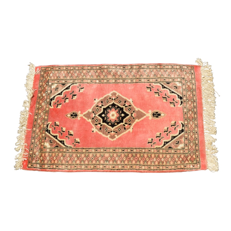 Hand-Knotted Pakistani Jaldar Bokhara Accent Rug