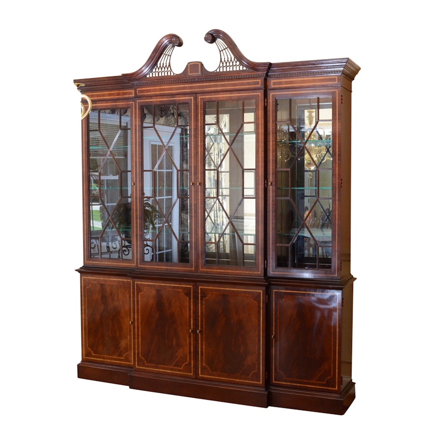 Hickory White "American Masterpiece Collection" Inlaid Mahogany China Cabinet